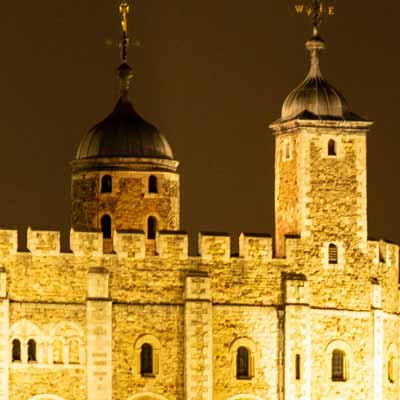 Tower of London The White Tower illuminated at night.